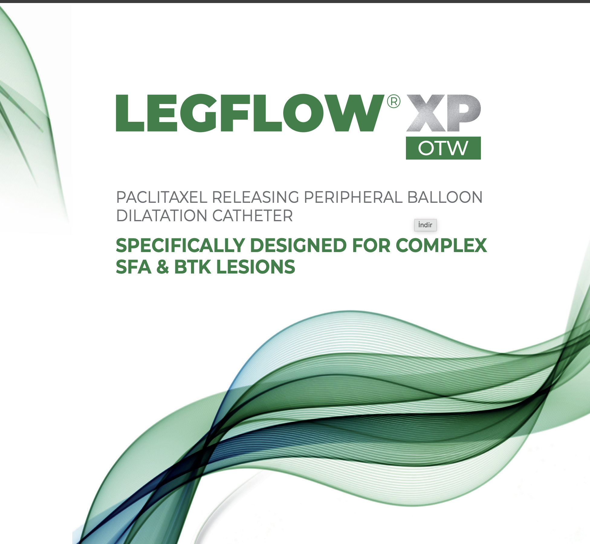 Legflow XP İlaç Kaplı Periferik Balon Kateter